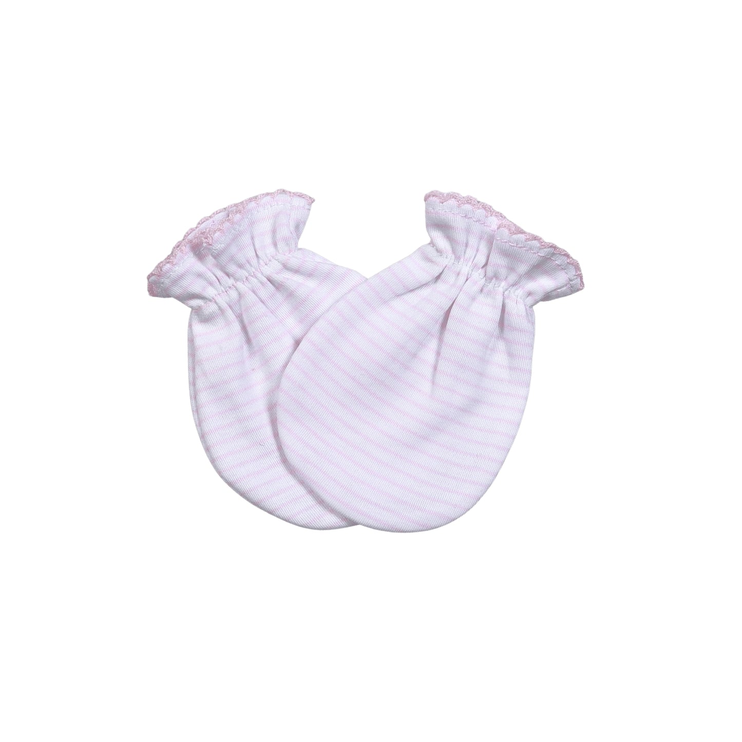 PINK STRIPES  PIMA MITTENS