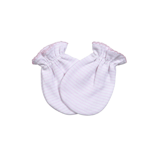 PINK STRIPES  PIMA MITTENS