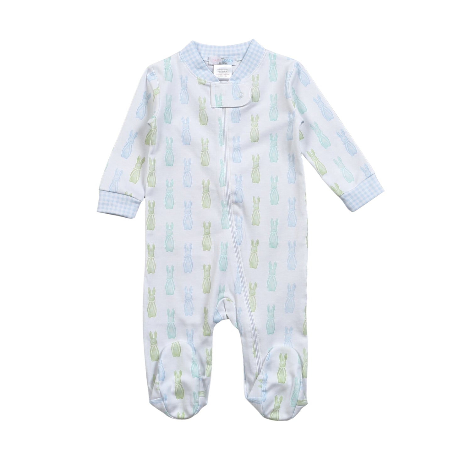 ESB-399 EASTER BUNNIES PIMA ZIPPER FOOTIE