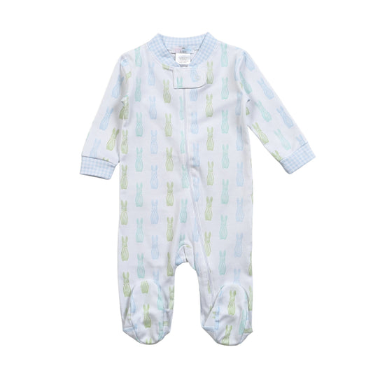 ESB-399 EASTER BUNNIES PIMA ZIPPER FOOTIE