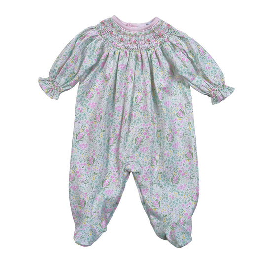 MYA FLORAL HAND SMOCK BISHOP FOOTIE