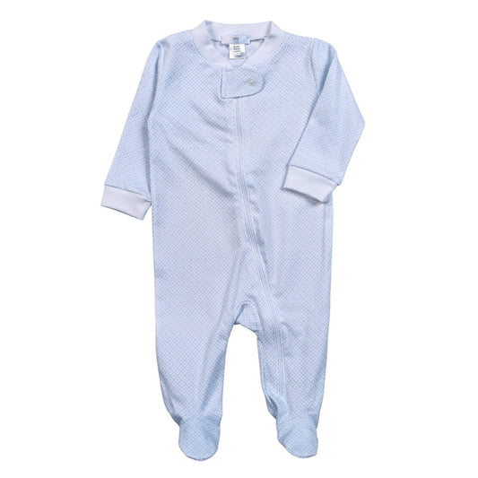 TDI-299 BLUE TINY DIAMOND PIMA ZIPPER FOOTIE