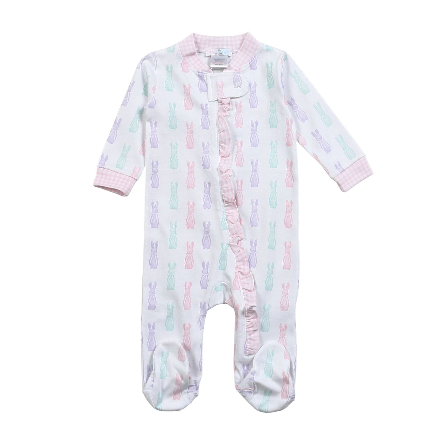 ESB-299 EASTER BUNNIES PIMA ZIPPER FOOTIE