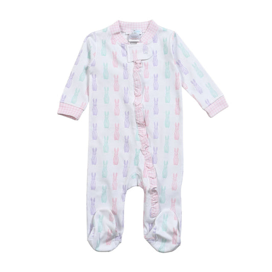 ESB-299 EASTER BUNNIES PIMA ZIPPER FOOTIE
