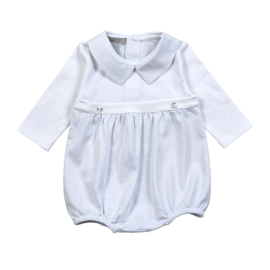 NICHOLAS BLUE STRIPES TWO BUTTONS BUBBLE