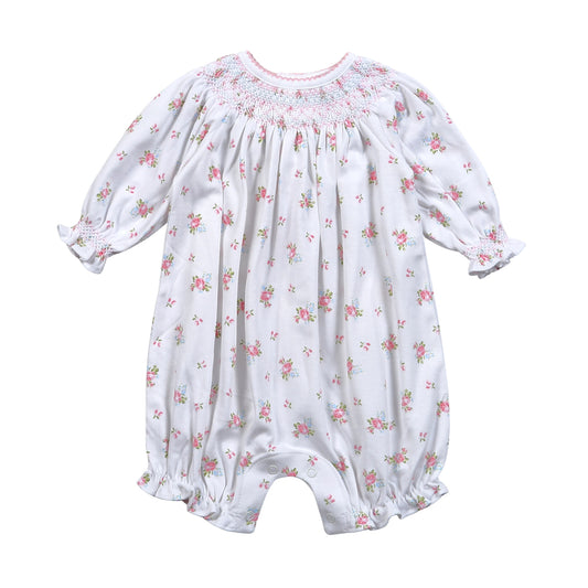 RBO-830 FLORAL HAND SMOCKED BISHOP BUBBLE