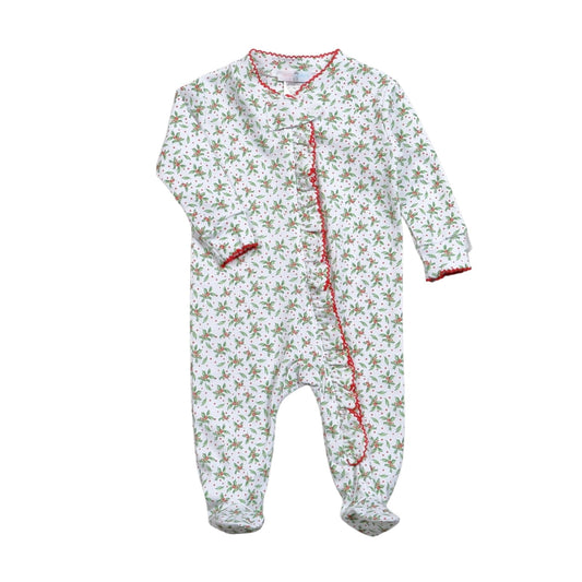 CRG-299 Christmas Garlands Pima Zipper Footie