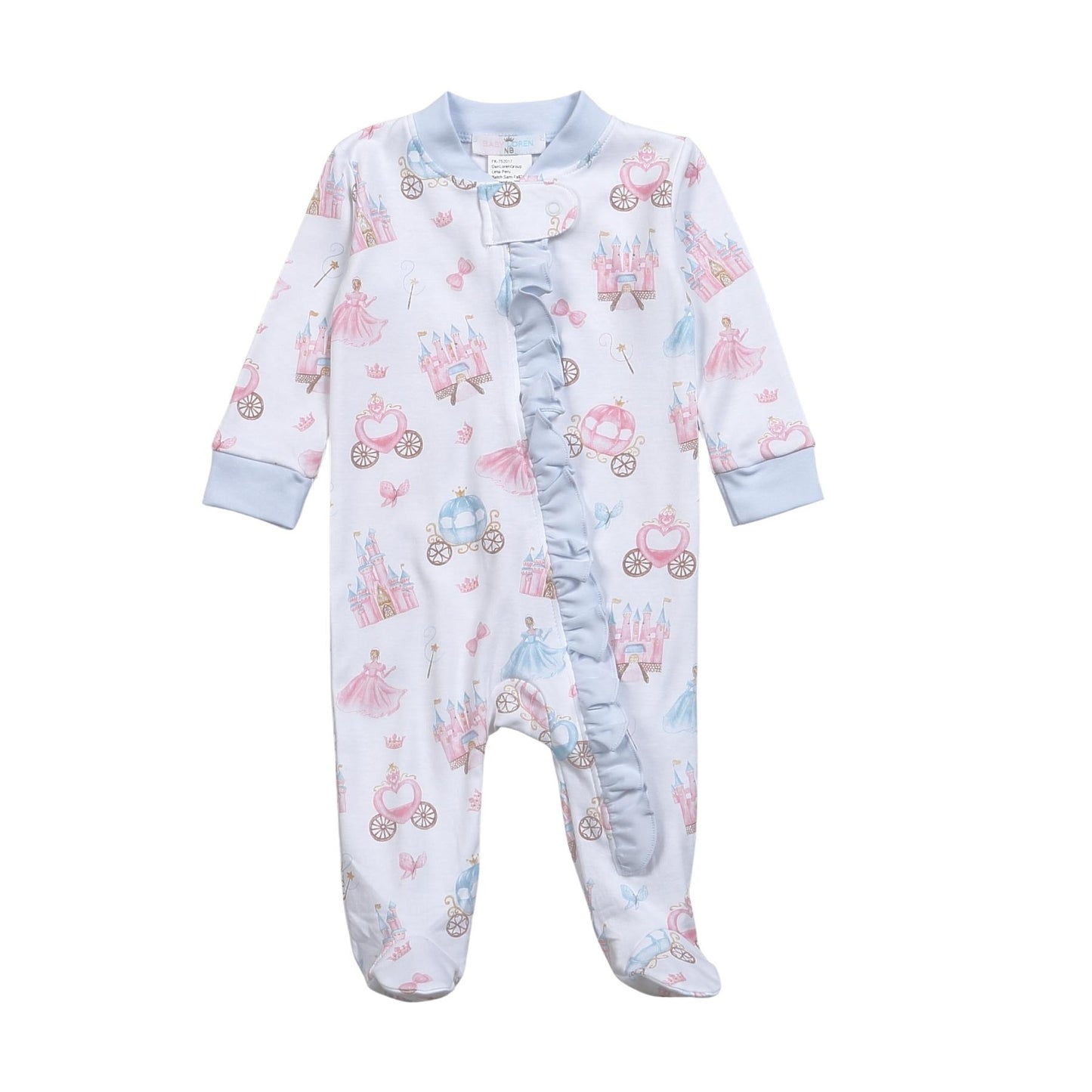 PRI-299 Like a princess Pima Zipper Footie