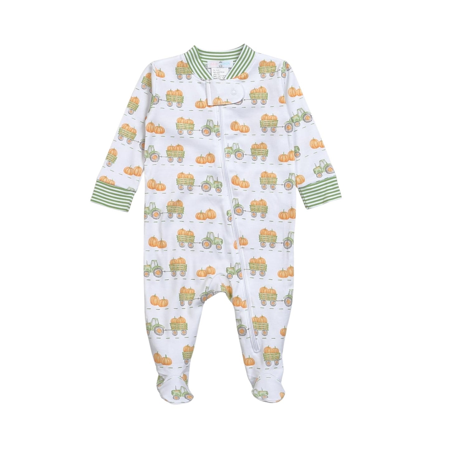 TPK-399 Tractors and pumpkins Pima Zipper no feet
