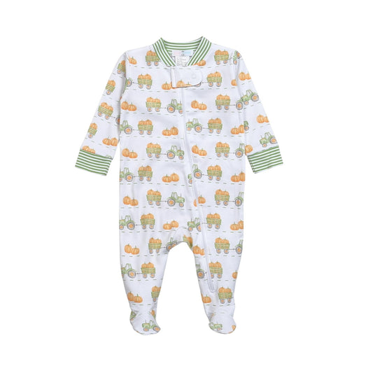 TPK-399 Tractors and pumpkins Pima Zipper no feet