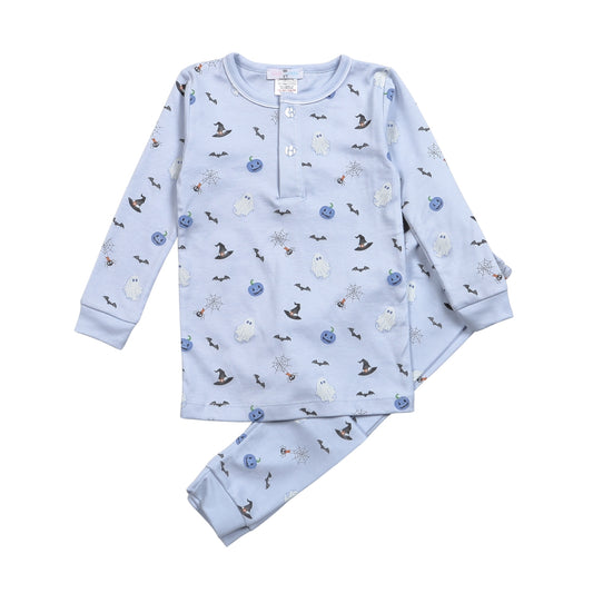 HLW-199 Halloween in Blue Pima Two Pcs Loungewear