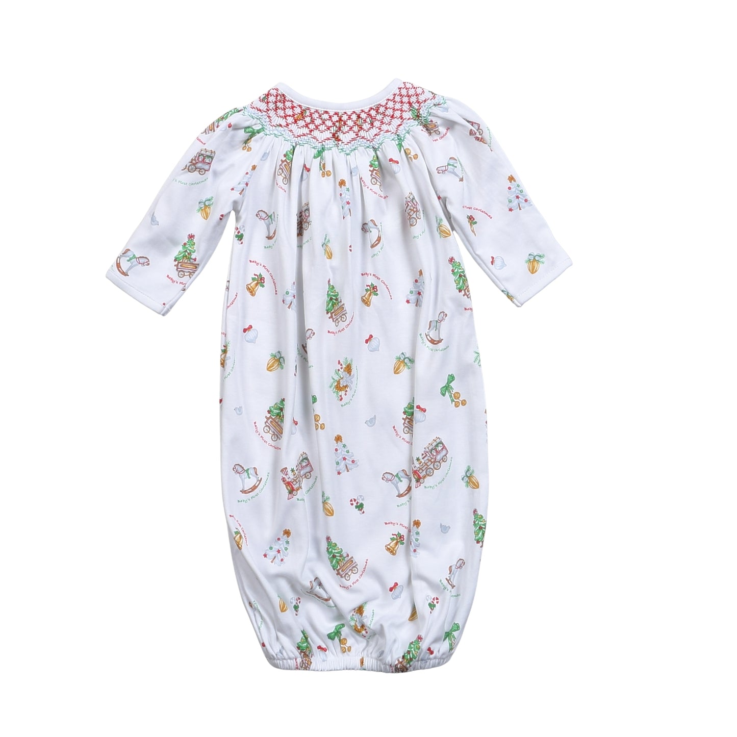 BFX-419 Baby's First Christmas Pima Hand Smocked Bishop Gown