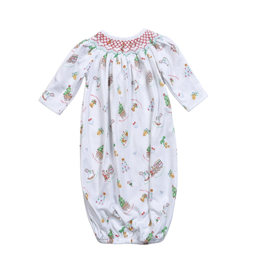 BFX-419 Baby's First Christmas Pima Hand Smocked Bishop Gown