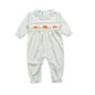 AUT-334 Pumpkins Hand Smocked Pima Hand Smocked Romper