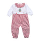 XMT-234 Christmas Tree   Hand Embroidered Pima  Romper