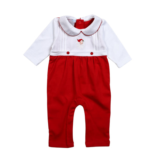 SAC-134 Santa Claus   Hand Embroidered Pima  Romper