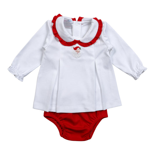 SAC-232 Santa Claus   Hand Embroidered Pima  Bloomers set