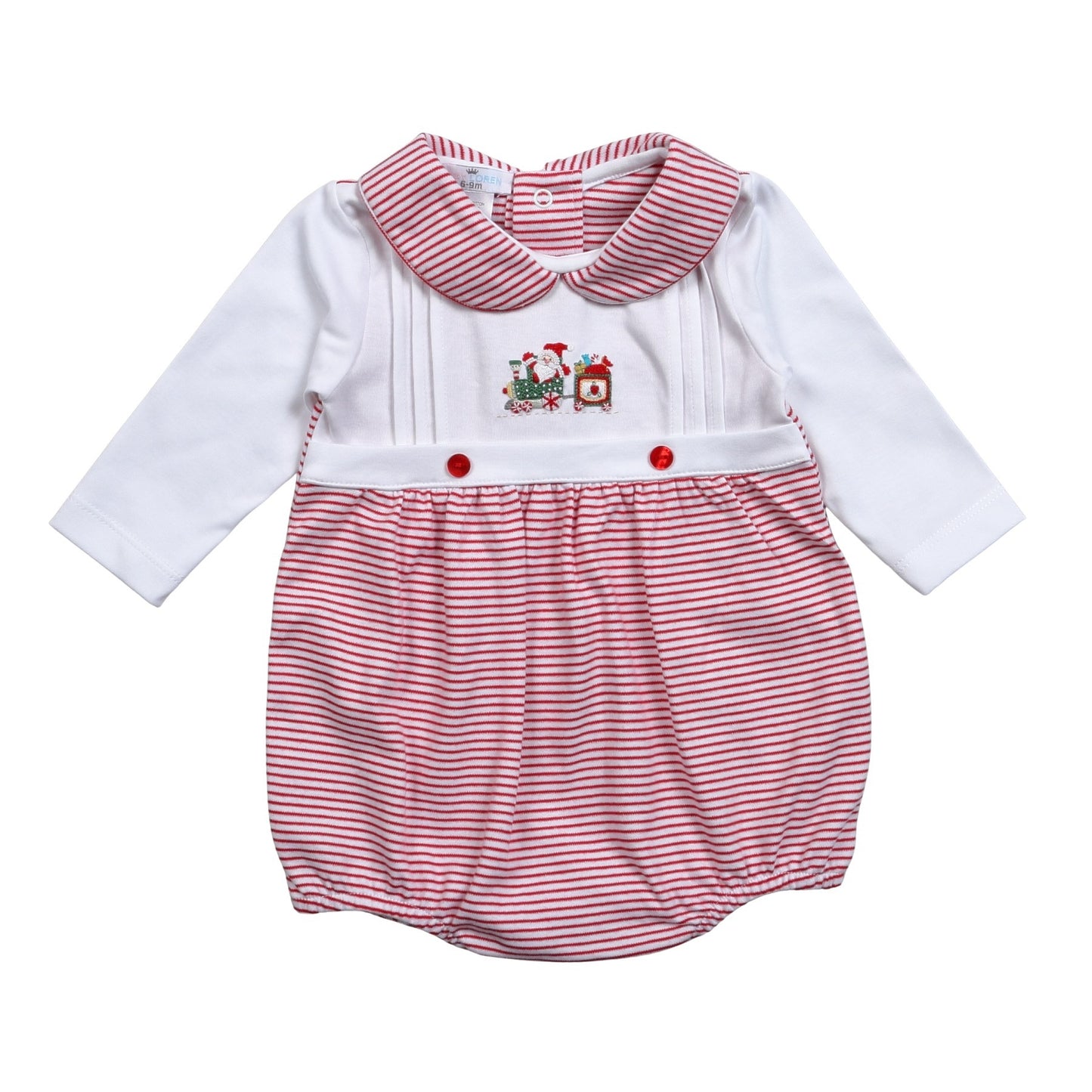 XTN-130 Christmas Train   Hand Embroidered Pima  Bubble