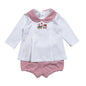 XTN-132 Christmas Train   Hand Embroidered Pima  Bloomers set