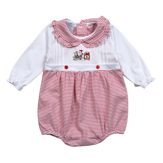 XTN-230 Christmas Train   Hand Embroidered Pima  Bubble