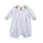 XMS-530 Christmas Trees Hand Smocked Pima Hand Smocked Bubble