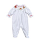 XMS-414 Santa's Sleigh Hand Smocked Pima Hand Smocked Bishop Footie