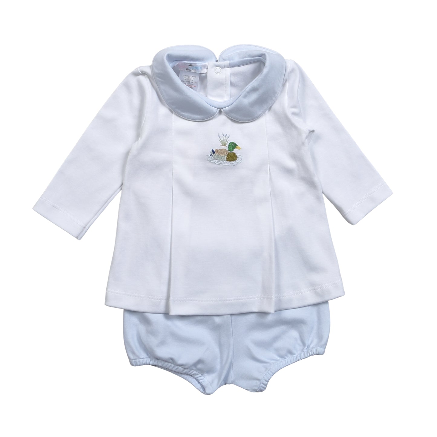 MLR-132 Pink Mallard Duck Hand Embroidered Pima  Bloomers set