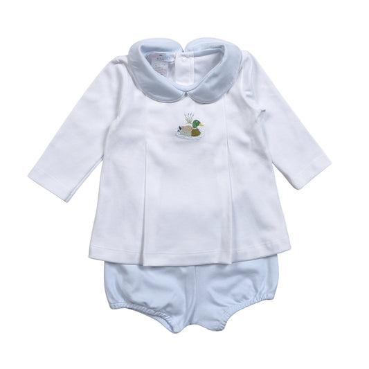 MLR-132 Pink Mallard Duck Hand Embroidered Pima  Bloomers set