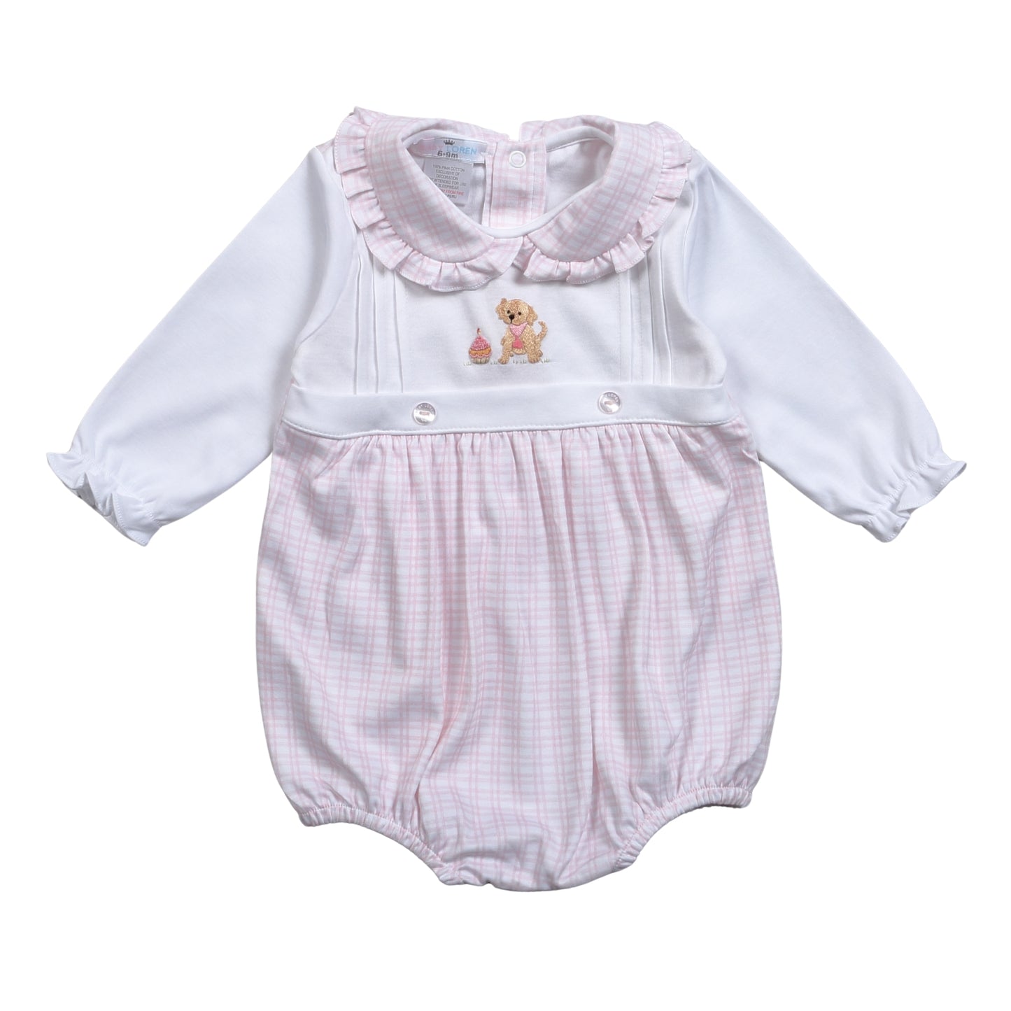 HBY-230 Blue Birthday  Hand Embroidered Pima  Bubble