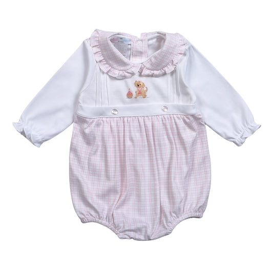 HBY-230 Blue Birthday  Hand Embroidered Pima  Bubble
