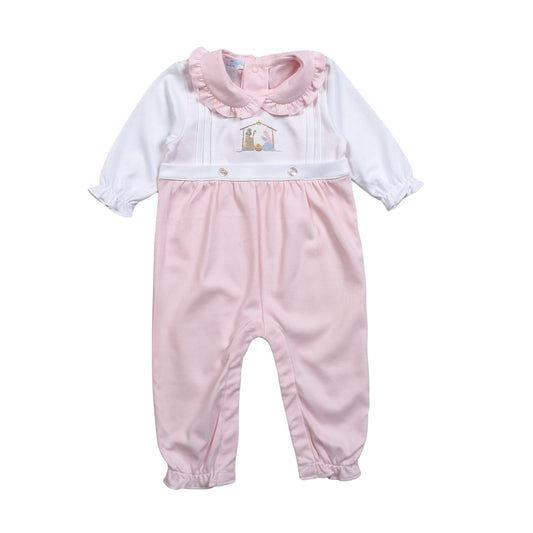 NTV-234 Nativity Hand Embroidered Pima  Romper