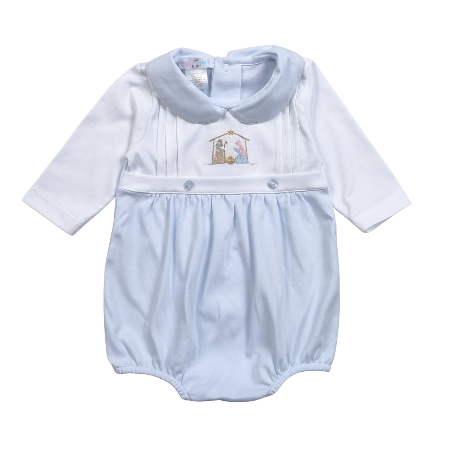 NTV-130 Nativity Hand Embroidered Pima  Bubble