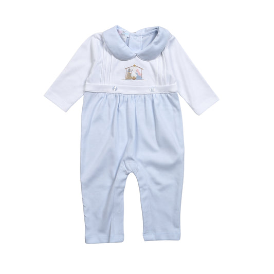 NTV-134 Nativity Hand Embroidered Pima  Romper