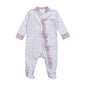 LYN-299 Lyn Purple Floral Pima Zipper Footie
