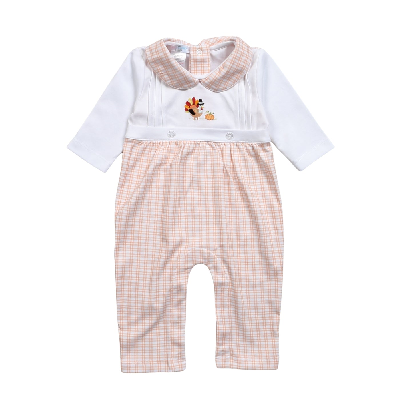 TKD-134 Turkey Day Hand Embroidered Pima  Romper