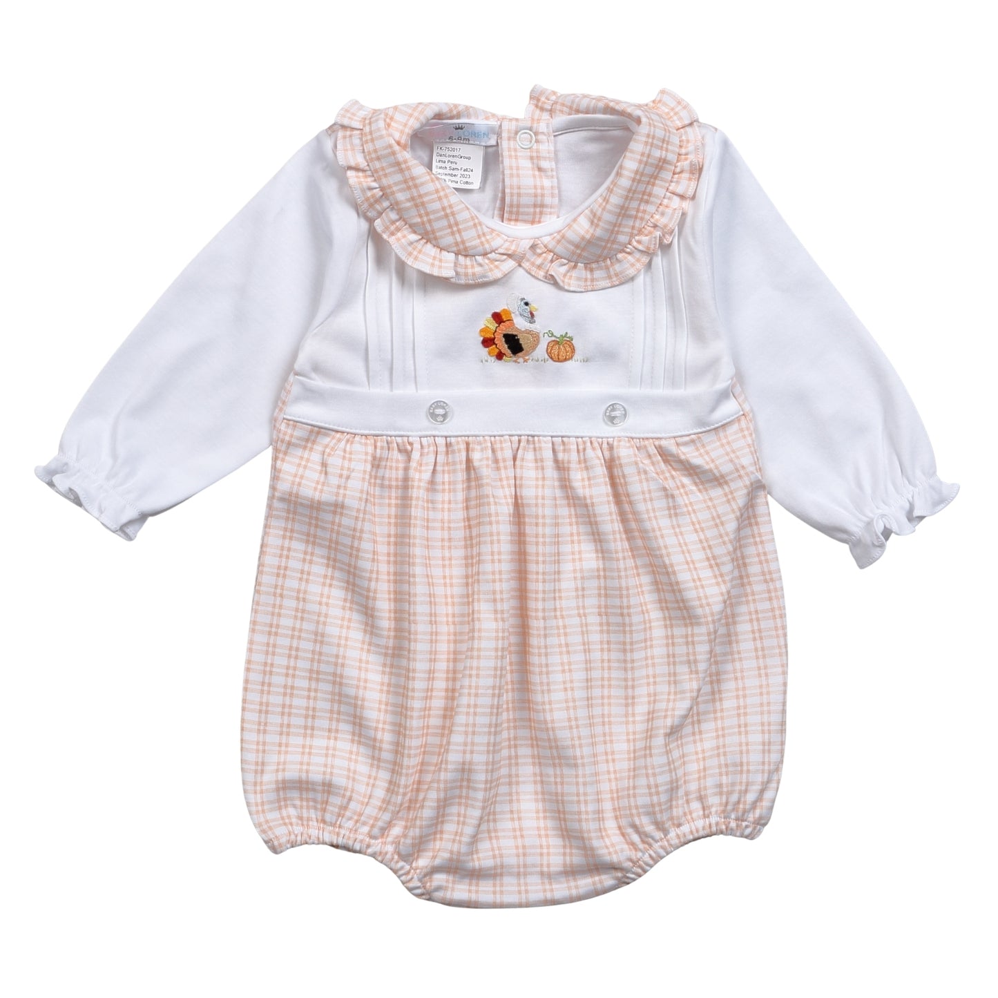TKD-230 Turkey Day Hand Embroidered Pima  Bubble