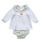 PUW-232 Pumpkins and Paws Hand Embroidered Pima  Bloomers set
