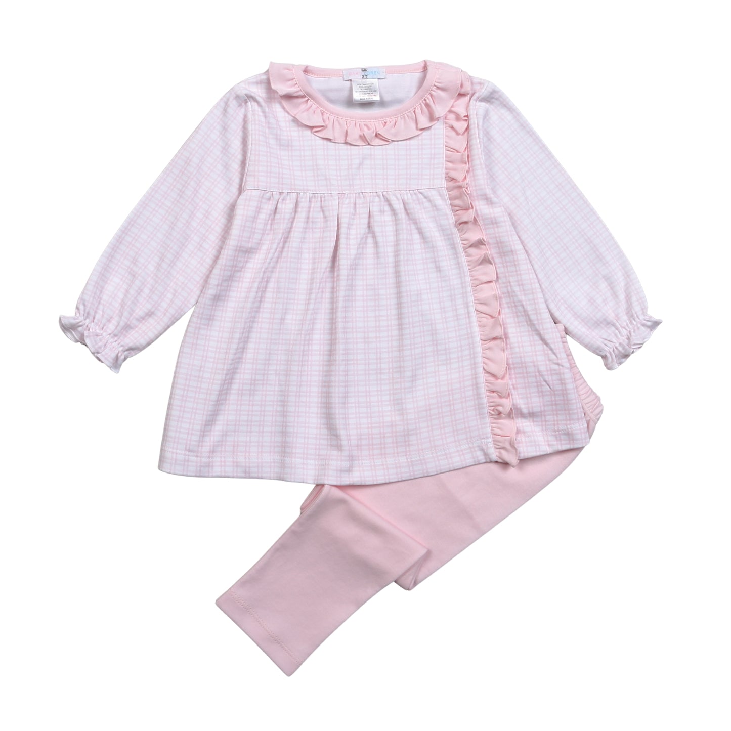 PPD-220 Pink Plaid Pima pants set