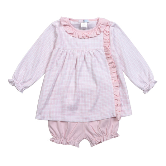 PPD-232 Pink Plaid Pima bloomers set