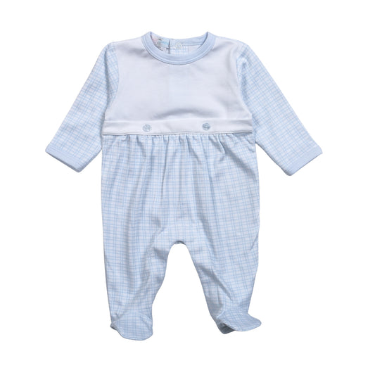 BPD-214 Blue Plaid Pima Romper