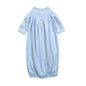 HEN-619 BLUE HAND SMOCKED PIMA BISHOP GOWN