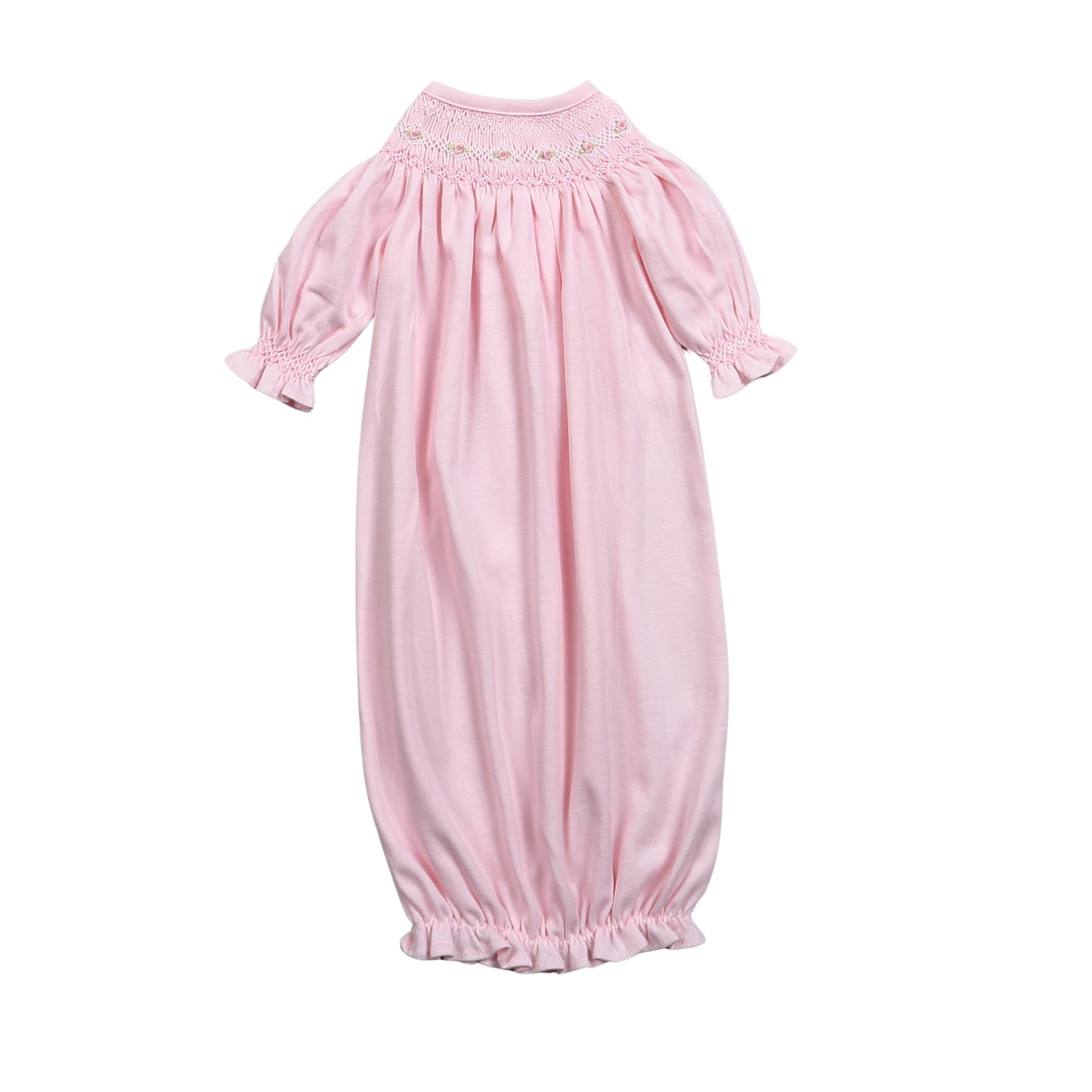 PAT-519 PINK HAND SMOCKED PIMA BISHOP GOWN