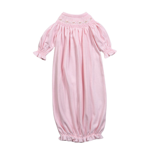 PAT-519 PINK HAND SMOCKED PIMA BISHOP GOWN