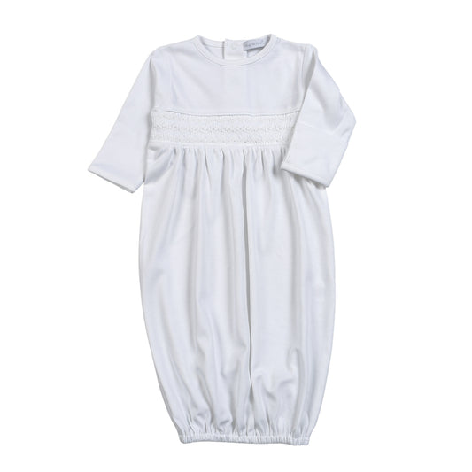WCL-119 White Hand Smocked Pima Gown