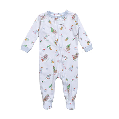 BFX-399 Baby's First Christmas Pima Zipper Footie
