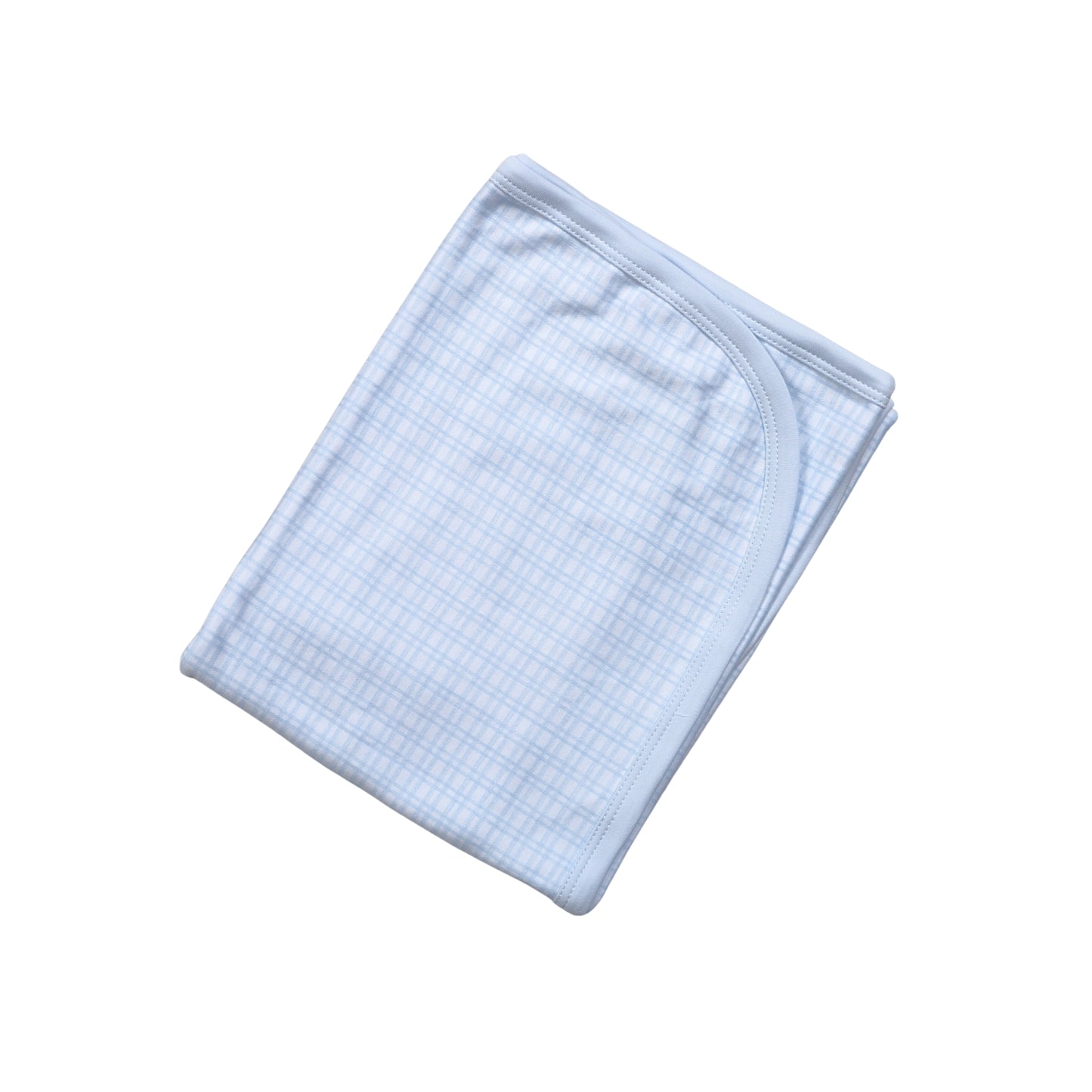 BPD-216 Blue Plaid Pima Receiving Blanket