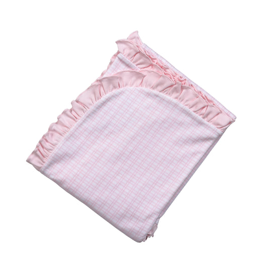 PPD-216 Pink Plaid Pima Receiving Blanket