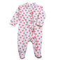 PINK STRAWBERRIES PIMA ZIPPER FOOTIE
