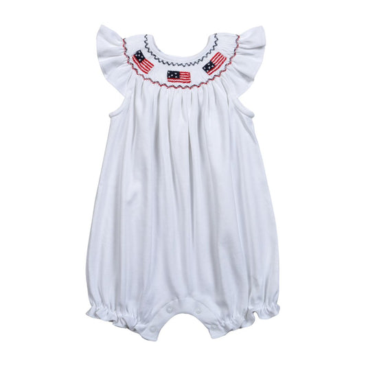 USG-333 USA HAND SMOCKED PIMA RUFFLE BUBBLE