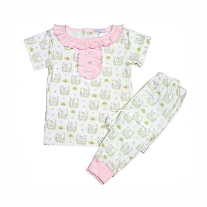 PKU-099 PINK BUNNIES PIMA TWO PIECES LOUGEWEAR